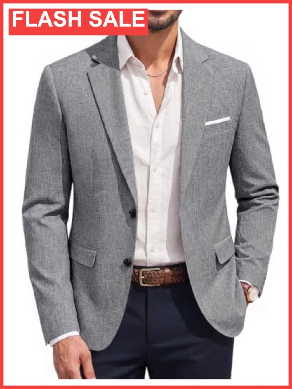 Men's Lightweight Texture Casual Sport Coat Blazer 100% Polyester